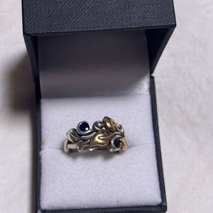 BARBARA BIXBY BLUE SAPPHIRE
GEMSTONE RING SIZE 7 SS 18K
VINE LEAF Organic Gift
